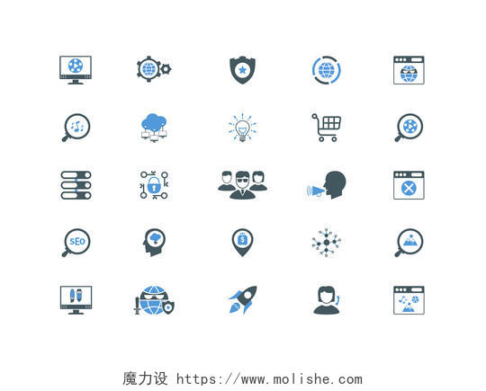 UI设计icon图标金融电脑购物车图标素材